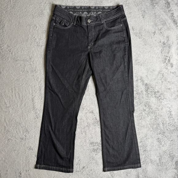 Riders by Lee Women's Jeans Black 16 Comfort No Gap Waistband Bootcut Denim - Picture 1 of 9